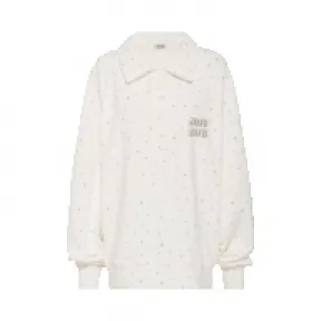 缪缪/Miu Miu Oversize 刺绣棉质抓绒Polo衫 MJL724-1ZFR-F0009