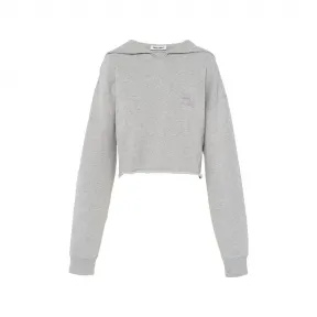 缪缪/Miu Miu 灰色 刺绣棉质卫衣 MJL868-102J-F0031