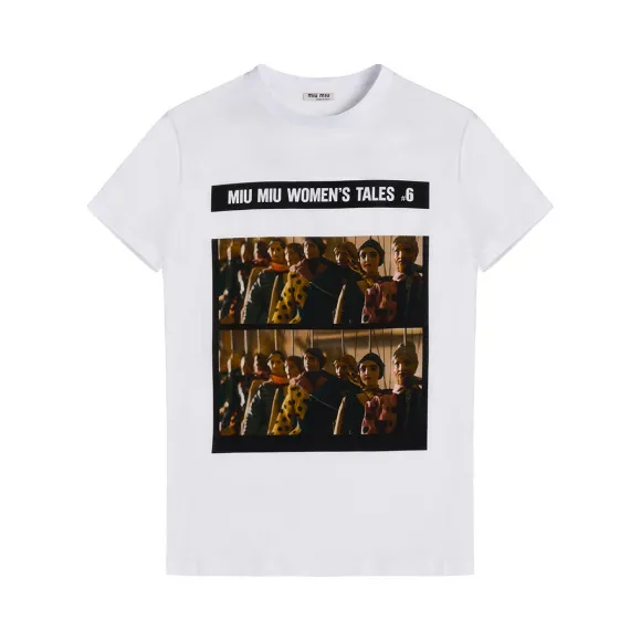 缪缪/Miu Miu Miu Miu Tales平纹针织T恤 MJN054_1QD2_F0009