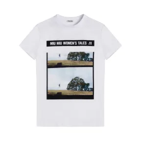 缪缪/Miu Miu Miu Miu Tales平纹针织T恤 MJN059_1QD2_F0009