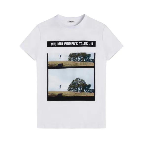 缪缪/Miu Miu Miu Miu Tales平纹针织T恤 MJN059_1QD2_F0009