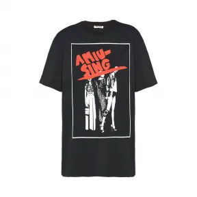 缪缪/Miu Miu Noir 印花棉质T 恤 MJN142_1UE7_F0002