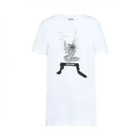 缪缪/Miu Miu 棉质平纹针织T恤 MJN143_1UE8_F0009