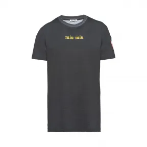 缪缪/Miu Miu 印花平纹针织T 恤 MJN156_1VRQ_F0002