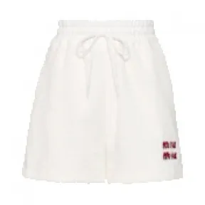 缪缪/Miu Miu 刺绣棉质短裤 MJP274-H39-F0009