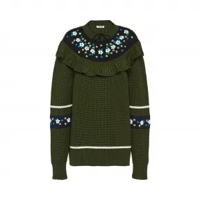 缪缪/Miu Miu 褶饰羊毛针织衫 MML243_1UFC_F0161