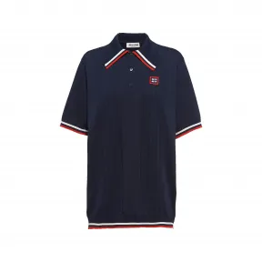 缪缪/Miu Miu 蓝色 丝质和棉质polo衫 MML677-110B-F0008