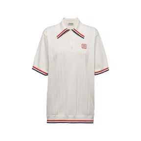 缪缪/Miu Miu 白色 丝质和棉质polo衫 MML677-110B-F0009