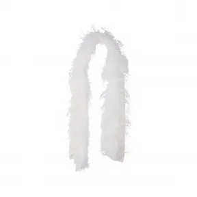 缪缪/Miu Miu 白色 羽毛装饰羊绒围巾 MMZ348-12KY-F0009