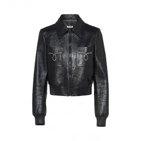 缪缪/Miu Miu 亮面软羊革外套 MPV679_1SNT_F0002