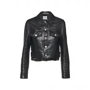 缪缪/Miu Miu 黑色 皮革外套 MPV842-104Q-F0002