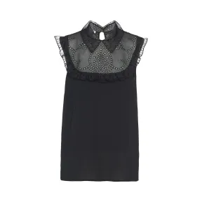 缪缪/Miu Miu Sablé 和欧亘纱蕾丝上衣 MT1486_1UT7_F0002