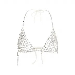 缪缪/Miu Miu 白色 刺绣钩针编织上衣 MT1902-1VH3-F0009