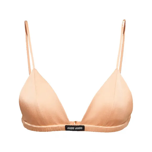 缪缪/Miu Miu 杏黄色 缎面文胸 RG9456-1254-F0075