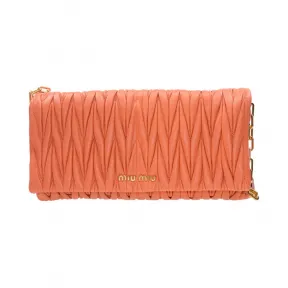 缪缪/Miu Miu  橙色 羊皮 手提包 RP345M-N88-F0S73