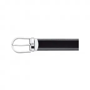 万宝龙/Montblanc MB128135-马蹄形带扣黑色/棕色双面皮带（30毫米）