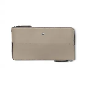 万宝龙/Montblanc MB131265-全新万宝龙软皮系列双层手机收纳袋 大地灰