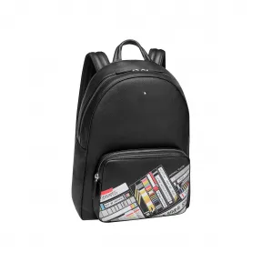 万宝龙/Montblanc 大班软皮粒纹系列双肩包，饰有混合磁带图案 U0123732