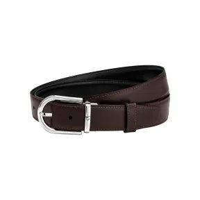 万宝龙/Montblanc 黑色/棕色双面自由剪裁商务皮带 U0123890