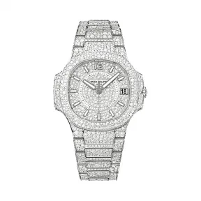 百达翡丽/Patek Philippe Nautilus 运动 鹦鹉螺 系列 18k白金镶钻 自动机械机芯 女表 7021-1G-001
