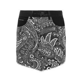 菲利普·普莱因/Philipp Plein 佩斯利牛仔迷你裙 FACC-WDV0150-PDE004N-02NH