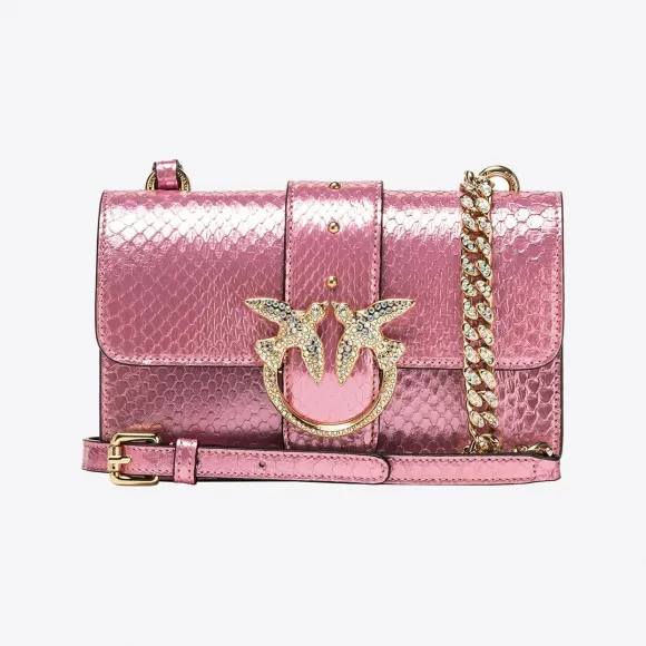 品高/Pinko PINKO Galleria Mini Love Bag One 爬虫层压皮革手袋 100059A0SYP07U