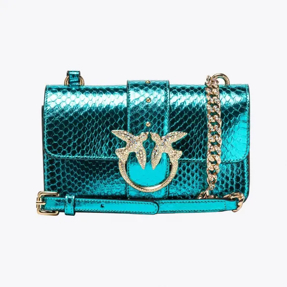 品高/Pinko PINKO Galleria Mini Love Bag One 爬虫层压皮革手袋 100059A0SYX30U