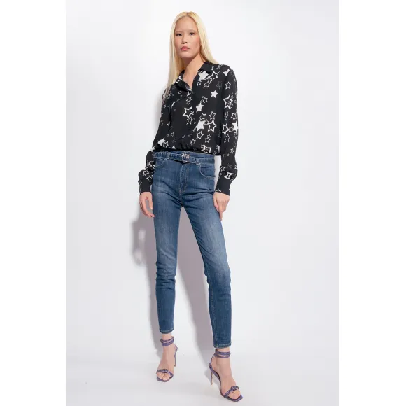 品高/Pinko 交叉弹力紧身牛仔裤 100161A0GCPJU