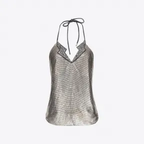 品蔻/Pinko 露背金属感上衣 100197A0HFI17