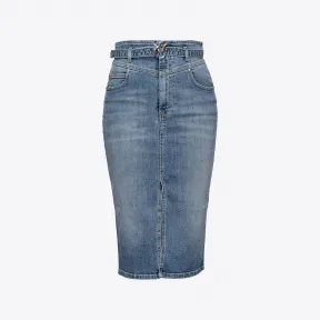 品蔻/Pinko 腰带款丹宁中长半裙 100223A0FSPJE