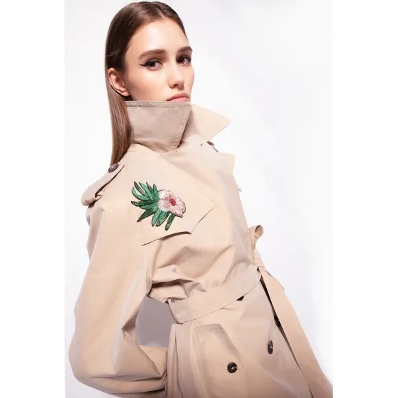 品高/Pinko 刺绣风衣 100234A0IPCB2