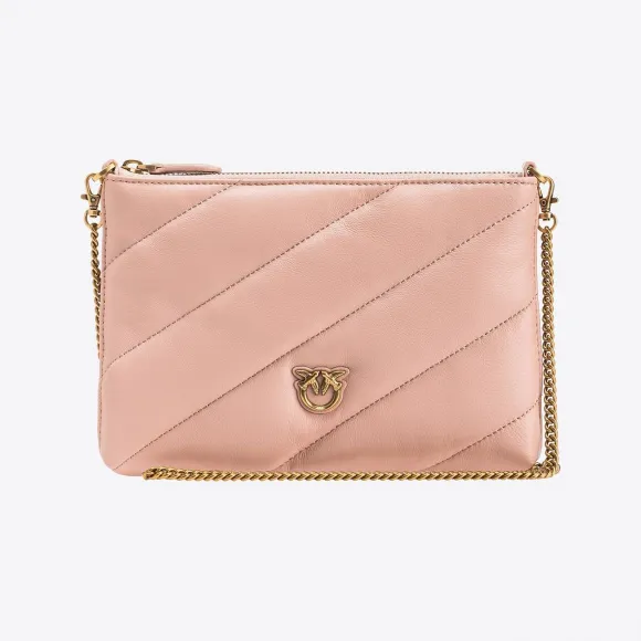 品高/Pinko Flat Bag 绗缝纳帕皮革手包 100252A0F2O81Q