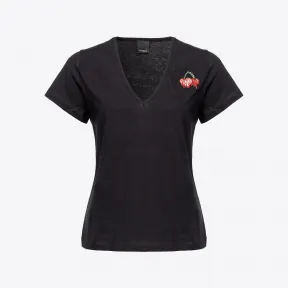 品蔻/Pinko 樱桃刺绣 T 恤 100372A0U3Z99