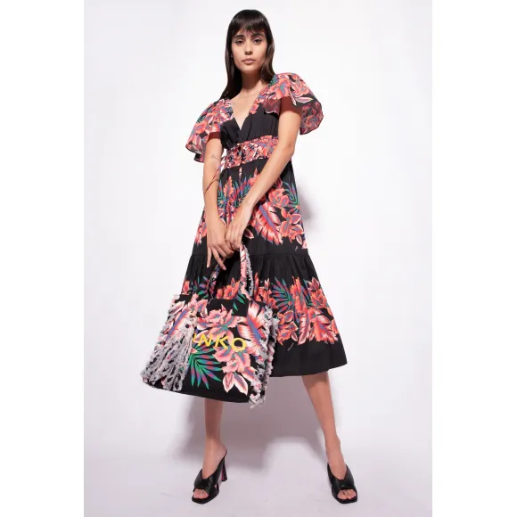 品高/Pinko 热带印花府绸连衣裙 100747A0NOZR3