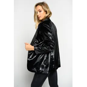 品高/Pinko LIMOUSINE BLACK PASQUALE 2湿感天鹅绒夹克 1B140GY5VEZ99