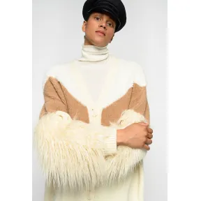 品高/Pinko 配人造皮草衣袖超大开襟衫 1B14US-Y6N7C03