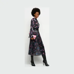 品高/Pinko 浅蓝色 MONTARE印花褶皱半身裙 1G14J8Y5PEZEA