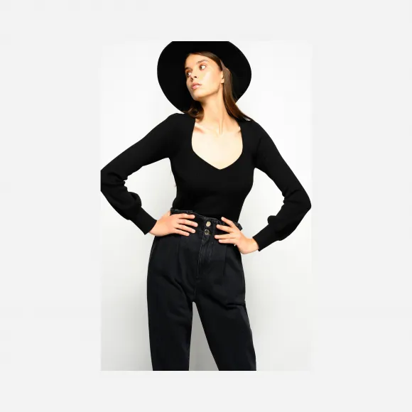 品高/Pinko 宽松衣袖细罗纹针织衫 1G155U-Y6D1Z99