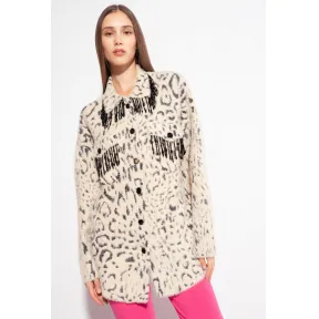 品蔻/Pinko 动物纹人造皮草衬衫夹克 1G17URA028DZ0