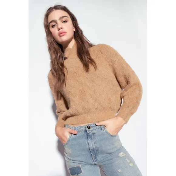 品蔻/Pinko 饰孔图案泰迪针织衫 1G17WUA02YC98