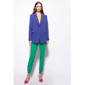 品蔻/Pinko 弹力绉绸单排扣单西 1G183D7624F47