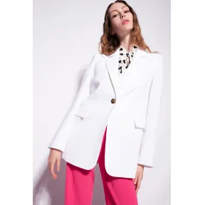 品蔻/Pinko 弹力绉绸单排扣单西 1G183D7624Z21