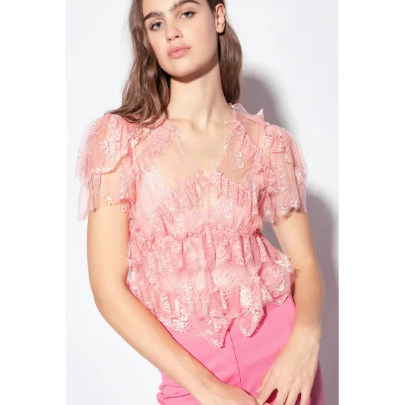 品蔻/Pinko 蕾丝罩衫 1G183UY7T5P02