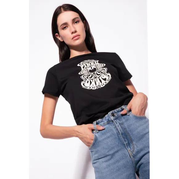 品蔻/Pinko Love Birds 徽标 T 恤 1G186JY6K7Z99