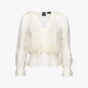 品蔻/Pinko 蕾丝长袖罩衫 1G1885Y7T5Z15