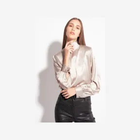 品蔻/Pinko 弹力色丁高领罩衫 1G188HZR64I23