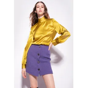 品蔻/Pinko 弹力色丁高领罩衫 1G188HZR64U23