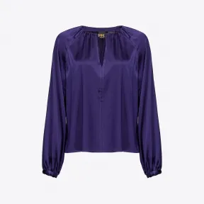 品蔻/Pinko 弹力色丁长袖罩衫 1G188JZR64W86