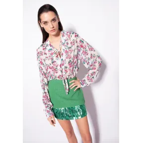 品蔻/Pinko 花卉乔其纱罩衫 1G189BA03BZN9