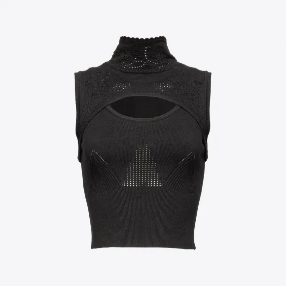 品蔻/Pinko 镂花高领上衣 1G189WZL64Z99